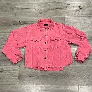 Vici Pink Corduroy Womens XS Jacket Button Closure Fall Winter Cozy Comfy